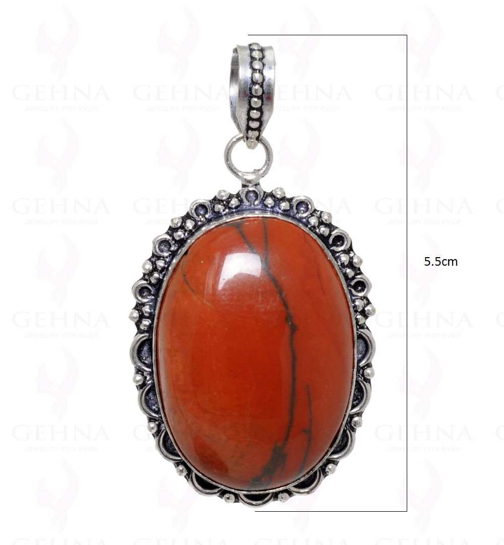 Red Jasper Gemstone Pendant In 925 Sterling Silver Overlay GP2432