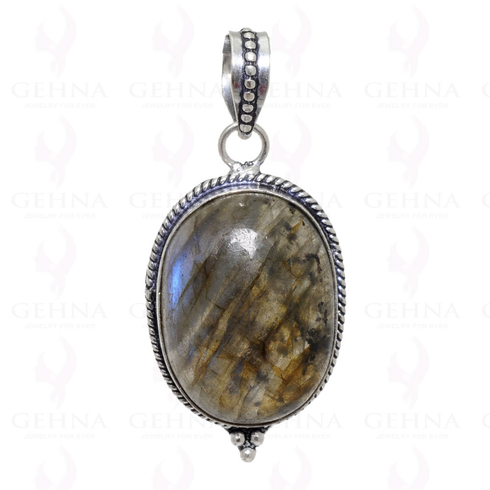 Labradorite Gemstone Pendant In 925 Sterling Silver Overlay GP2435