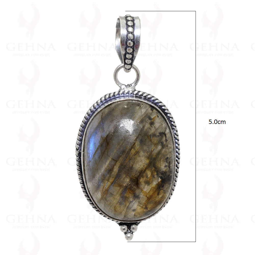 Labradorite Gemstone Pendant In 925 Sterling Silver Overlay GP2435