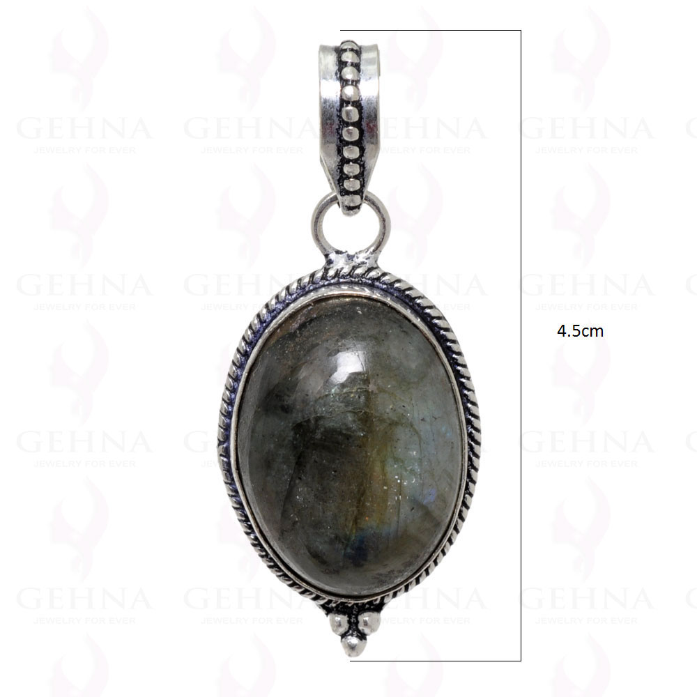 Labradorite Gemstone Pendant In 925 Sterling Silver Overlay GP2436