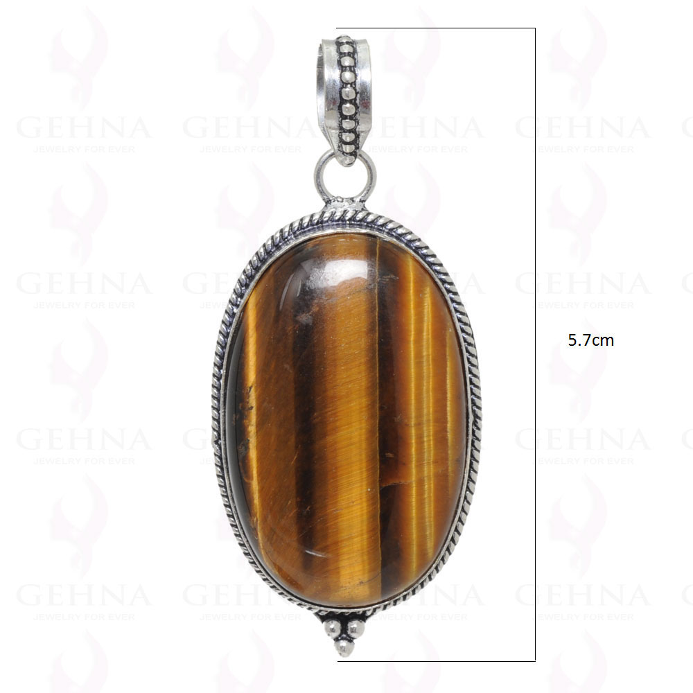 Tiger’S Eye Pendant In 925 Sterling Silver Overlay GP2437