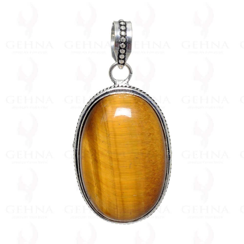 Tiger Eye Pendant In 925 Sterling Silver Overlay GP2438