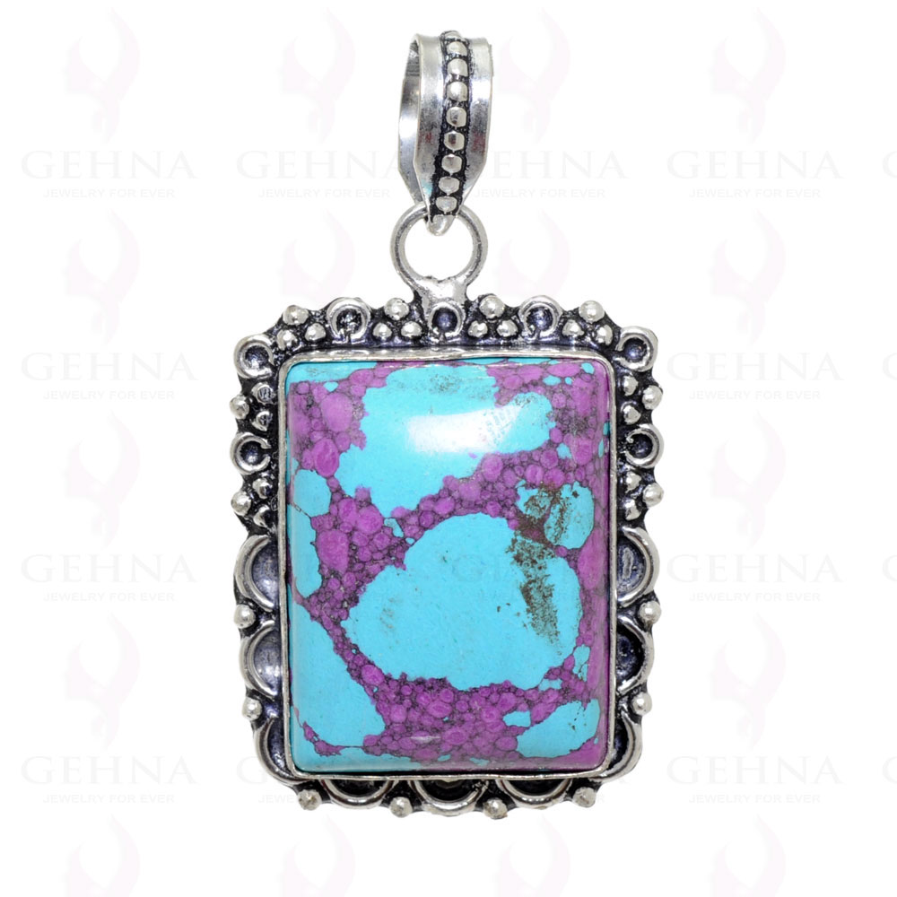 Purple Turquoise Pendant In 925 Sterling Silver Overlay GP2440