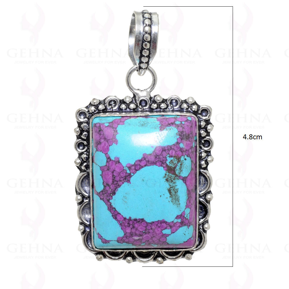 Purple Turquoise Pendant In 925 Sterling Silver Overlay GP2440