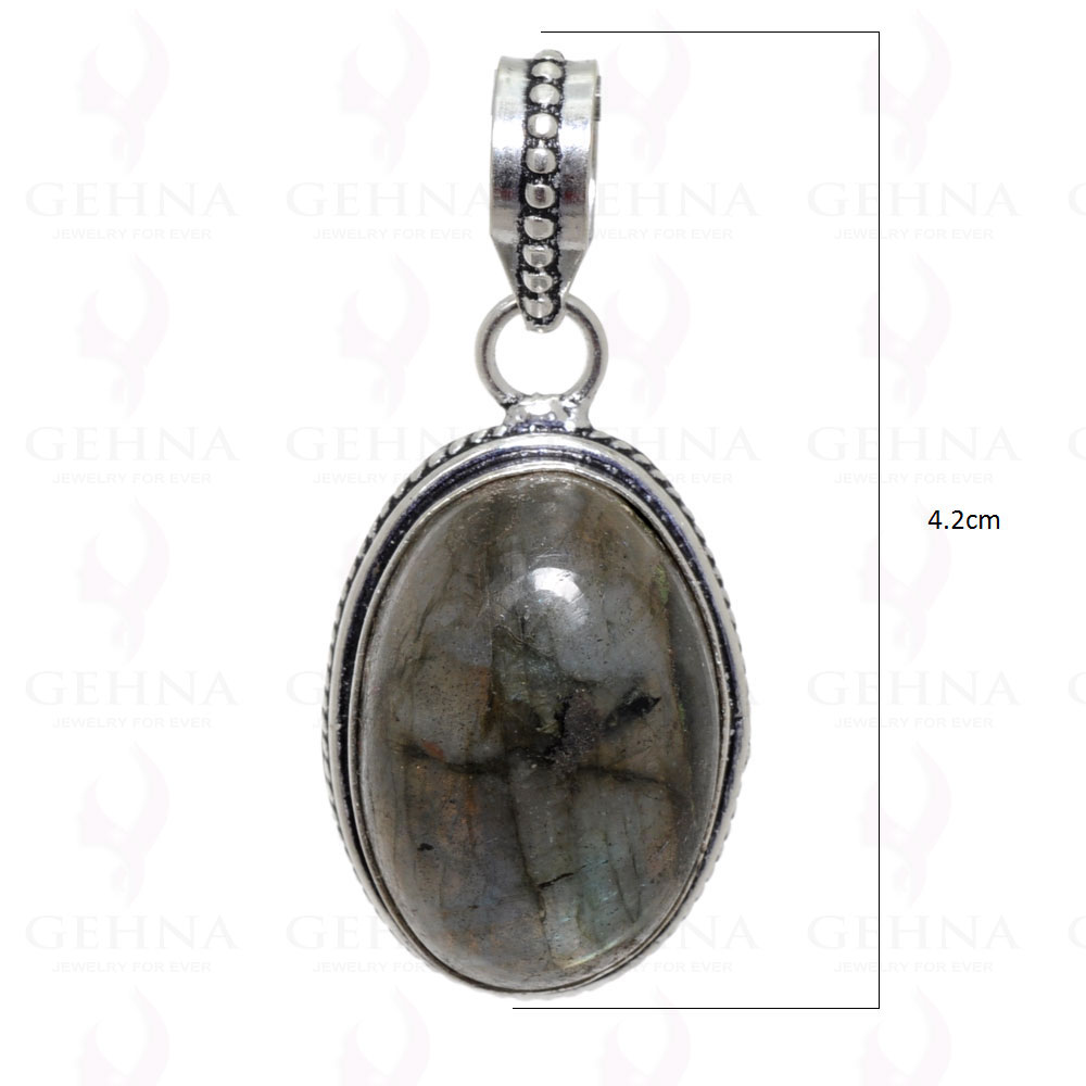 Labradorite Gemstone Pendant In 925 Sterling Silver Overlay GP2441