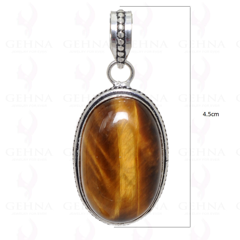 Tiger’S Eye Gemstone Pendant In 925 Sterling Silver Overlay GP2442