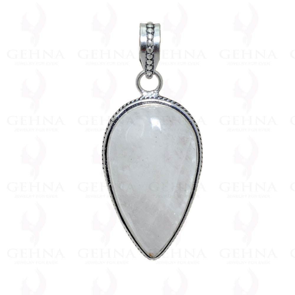 White Moonstone Studded Pendant In .925 Silver Overlay GP2451