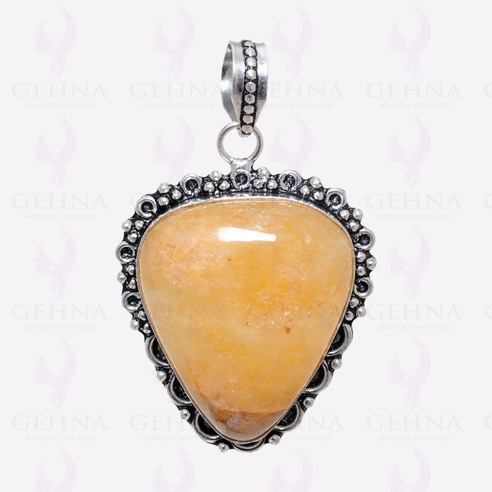 Yellow Onyx Gemstone Pendant In 925 Sterling Silver Overlay GP2454