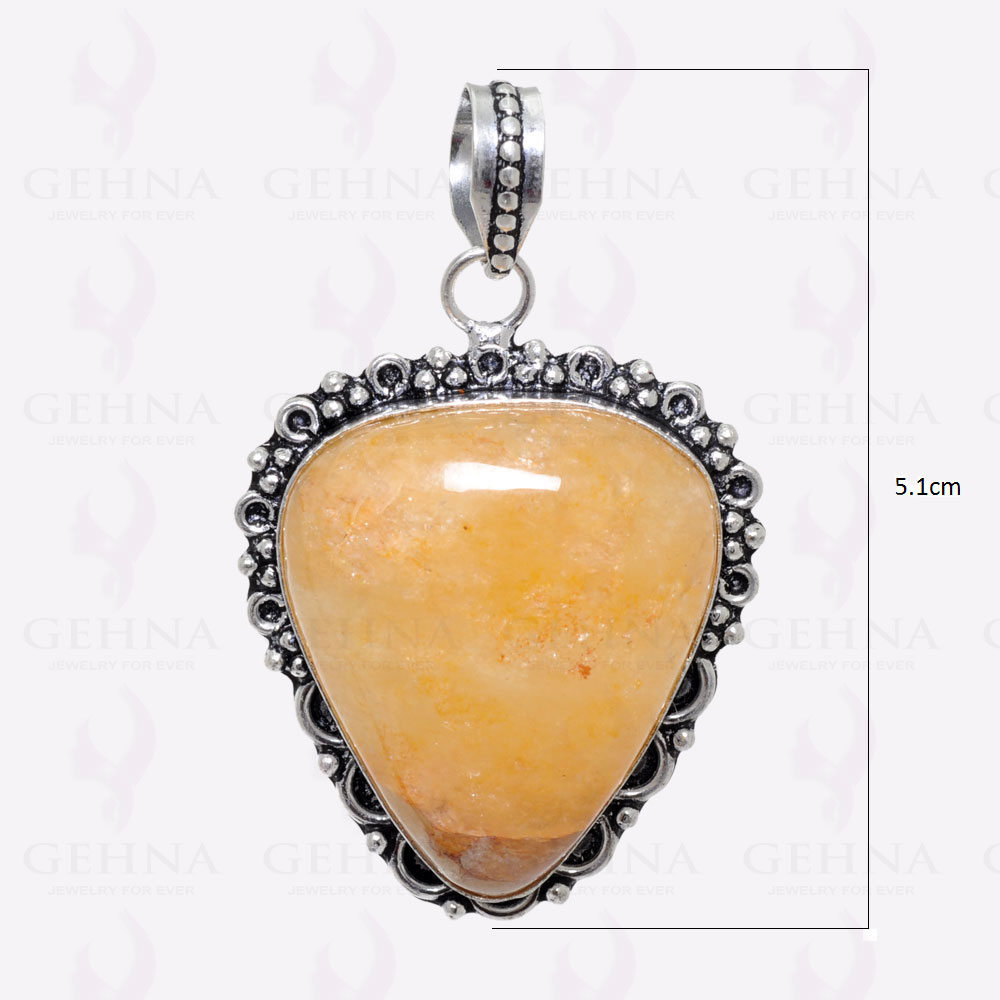 Yellow Onyx Gemstone Pendant In 925 Sterling Silver Overlay GP2454