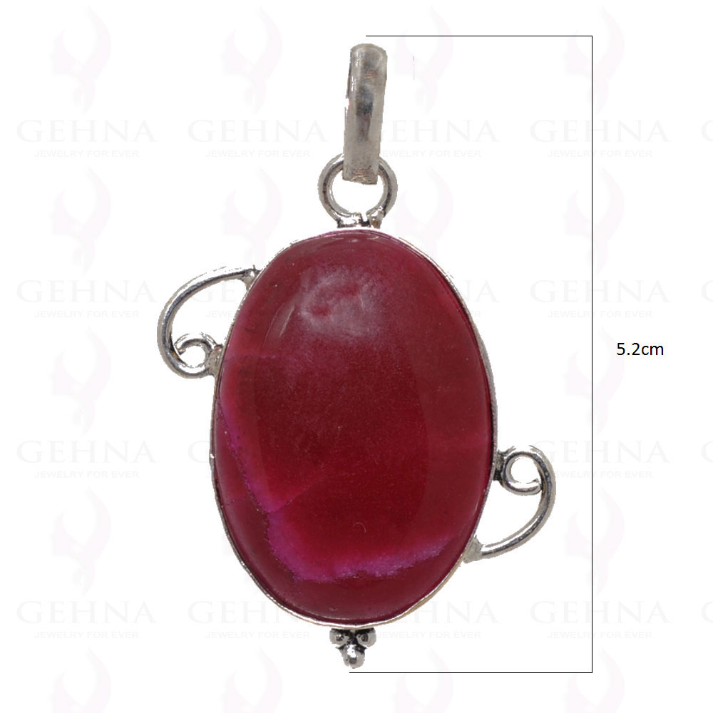 Ruby Color Stone Pendant In 925 Sterling Silver Overlay GP2468