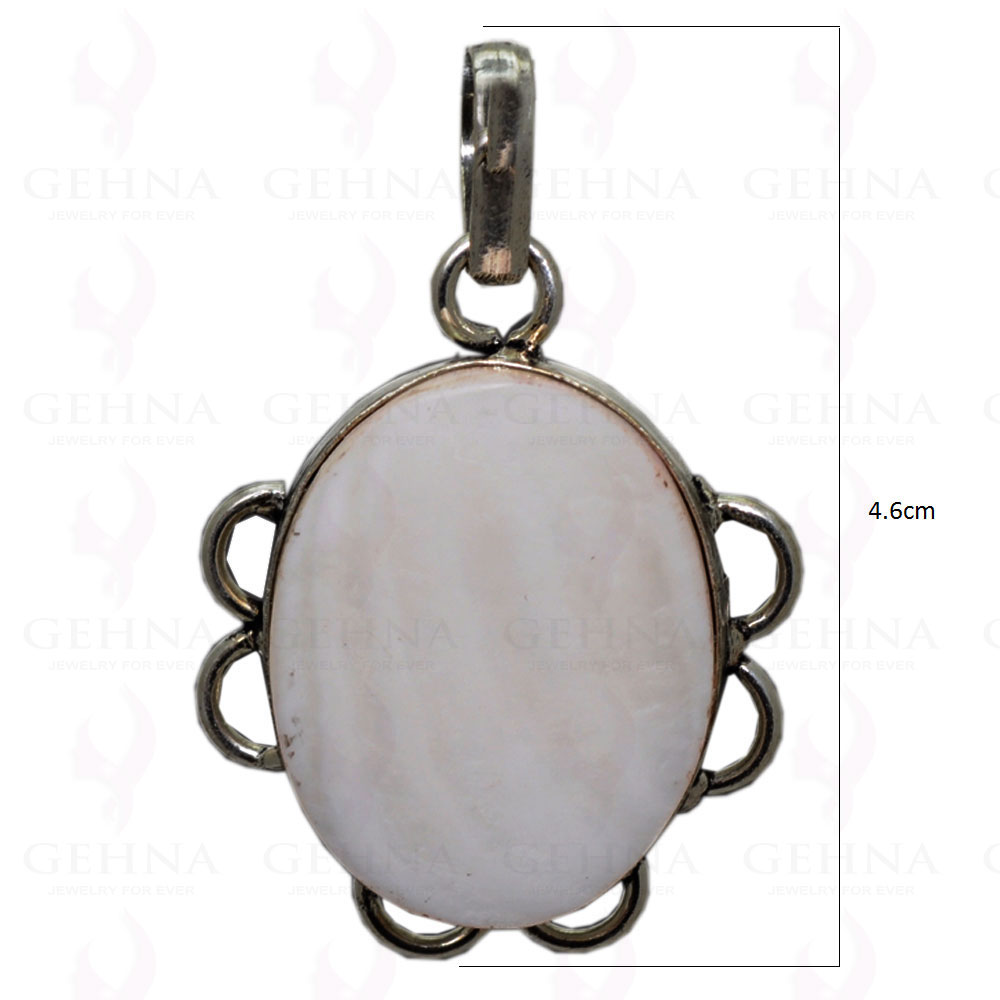 White Onyx Pendant In 925 Sterling Silver Overlay GP2473