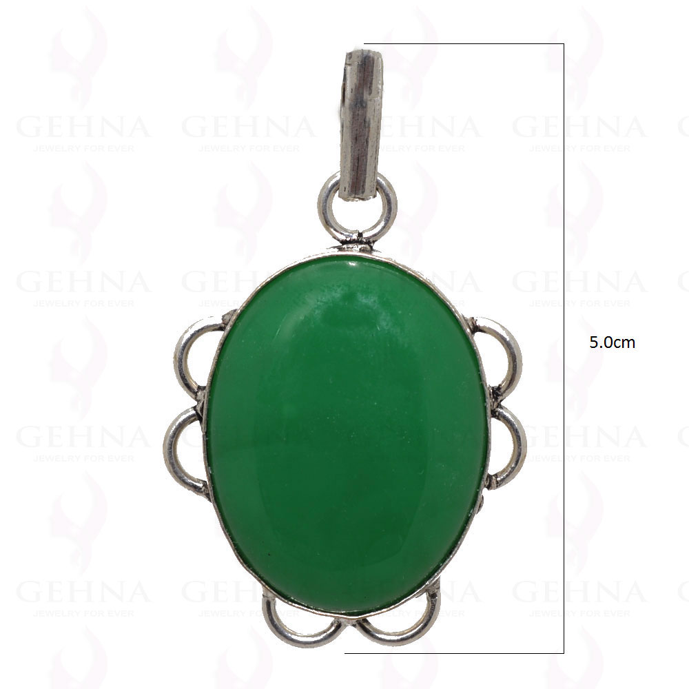 Green Onyx Pendant In 925 Sterling Silver Overlay GP2474