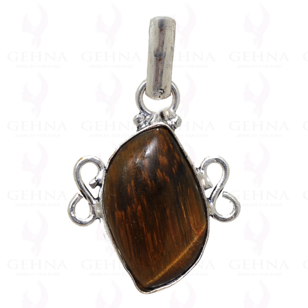 Tiger'S Eye Pendant In 925 Sterling Silver Overlay GP2479