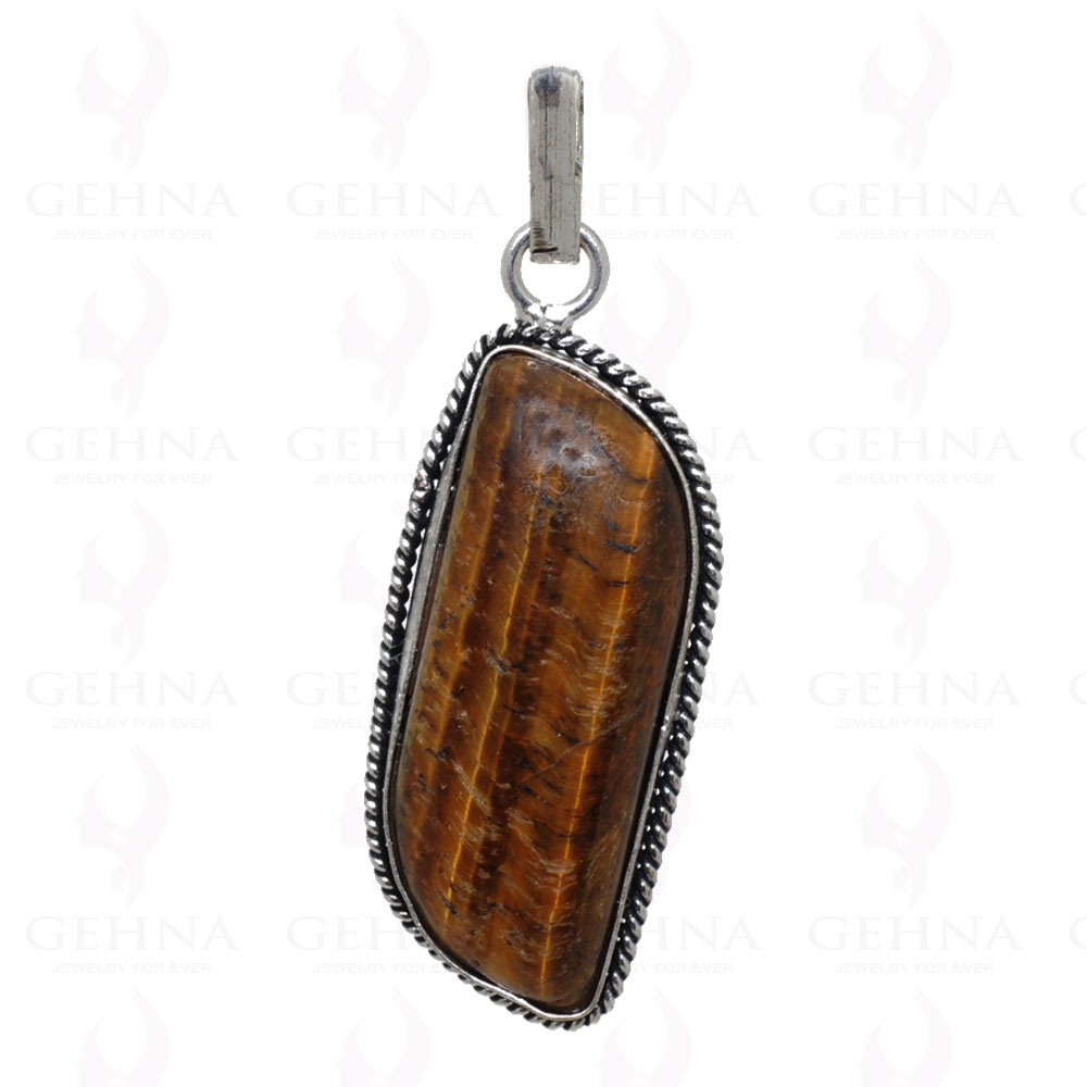 Tiger’S Eye Pendant In 925 Sterling Silver Overlay GP2489