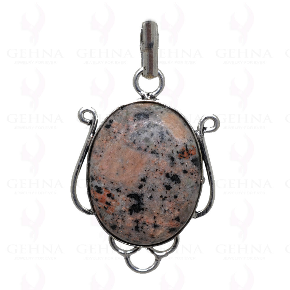 Dalmatian Gemstone Pendant In 925 Sterling Silver Overlay GP2493