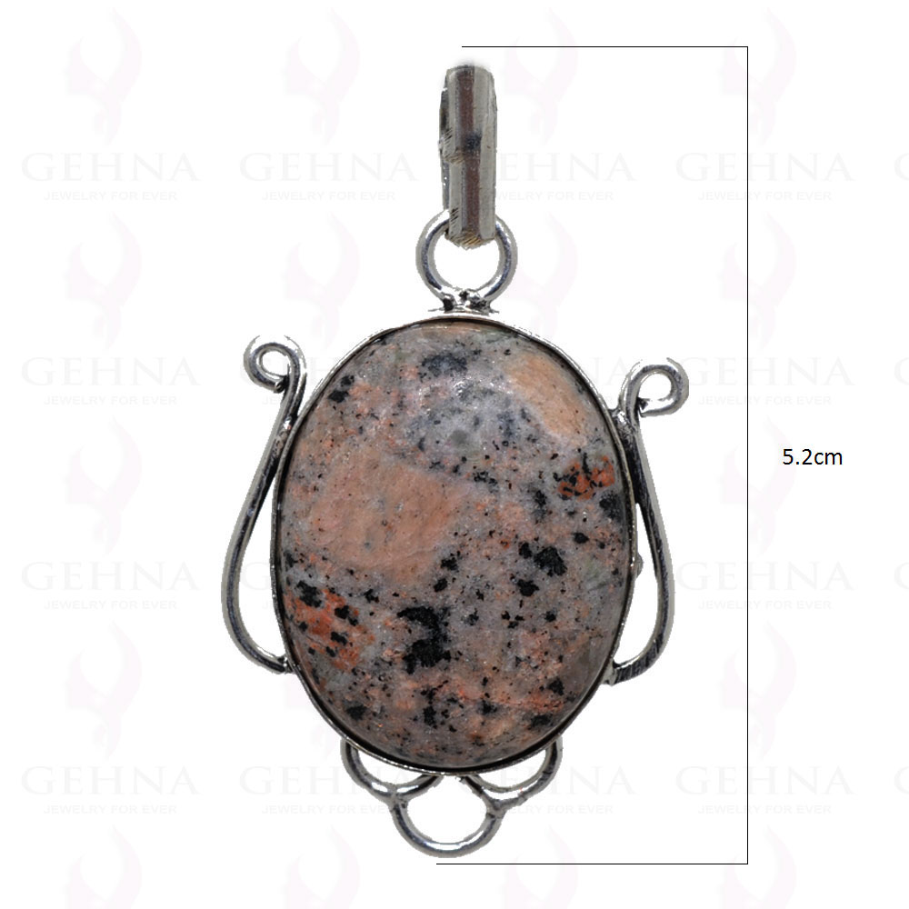 Dalmatian Gemstone Pendant In 925 Sterling Silver Overlay GP2493