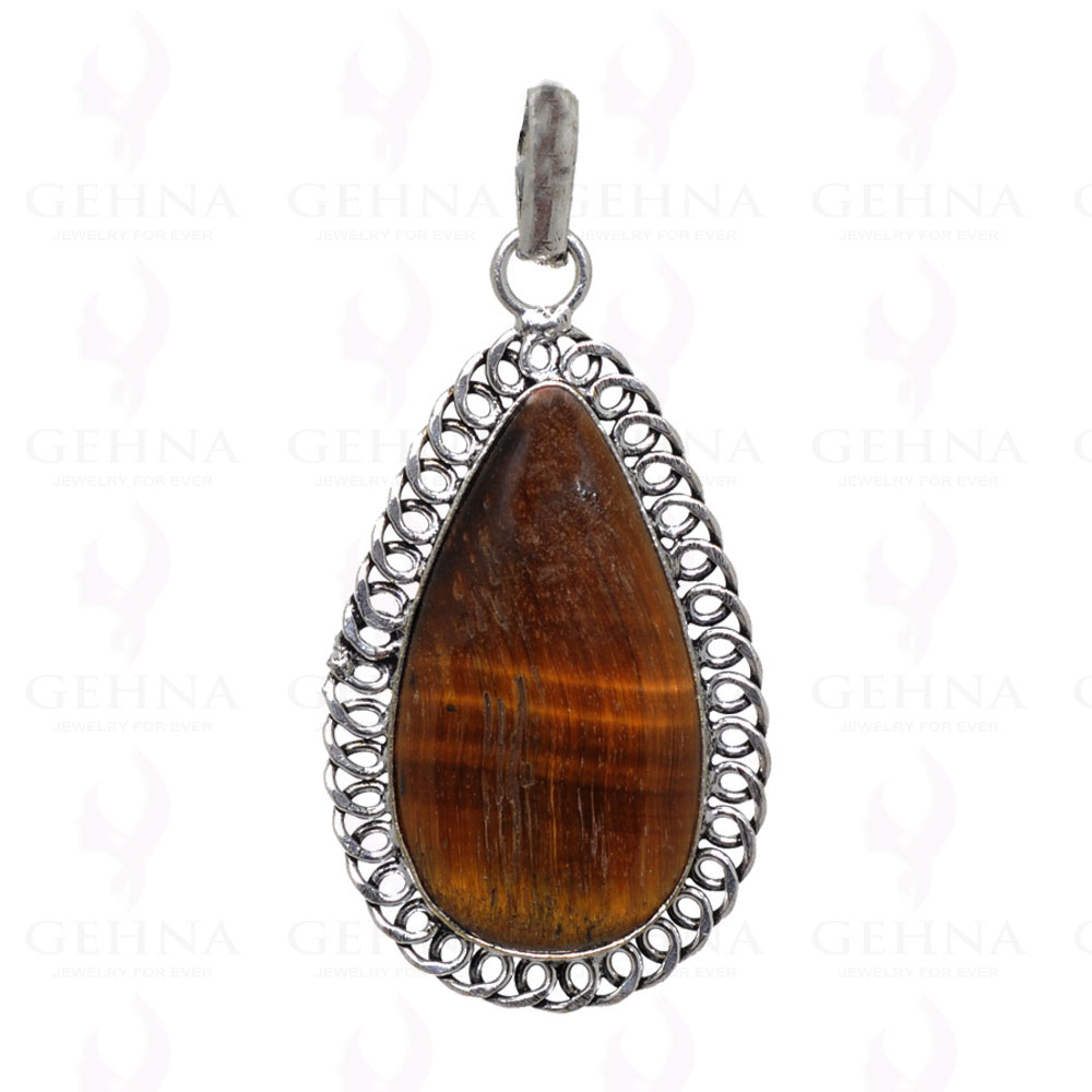 Tiger Eye Pendant In 925 Sterling Silver Overlay GP2495