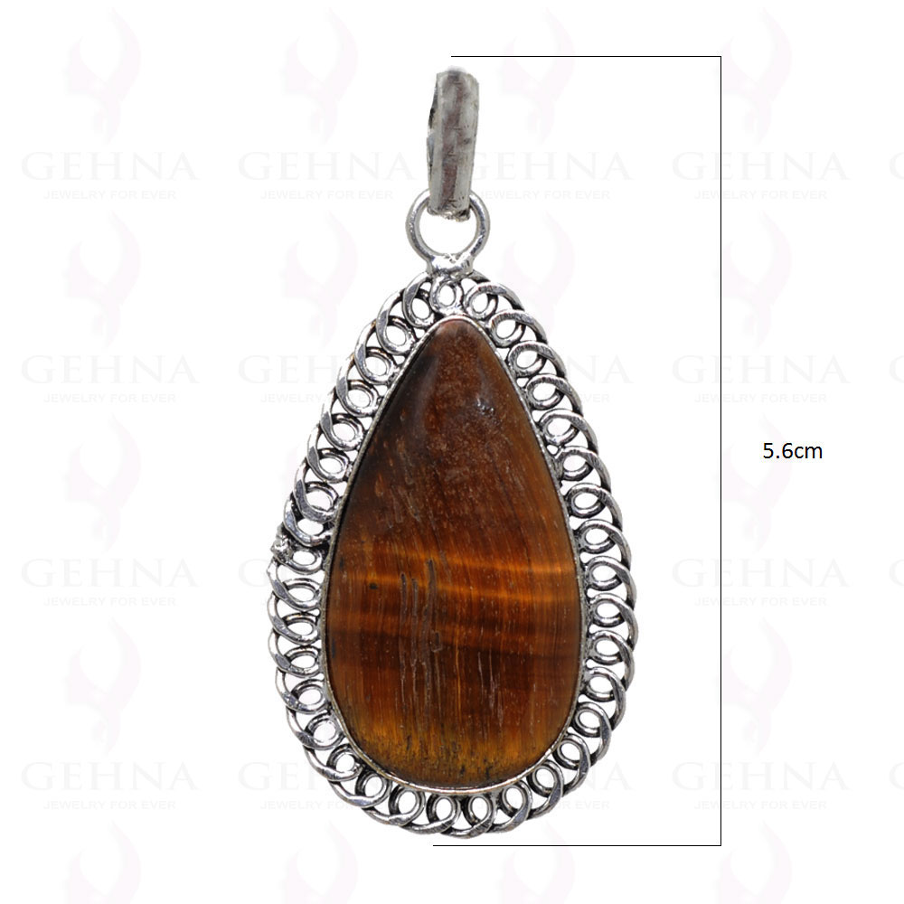 Tiger Eye Pendant In 925 Sterling Silver Overlay GP2495