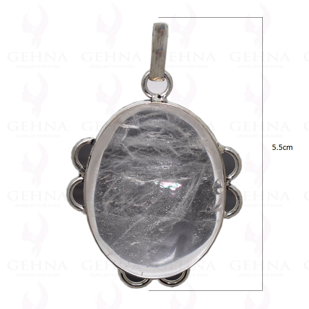 Rock-Crystal Gemstone Pendant In 925 Sterling Silver Overlay GP2496