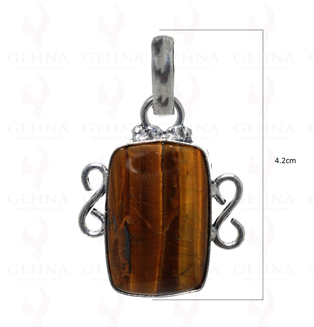 Tiger’S Eye Pendant In 925 Sterling Silver Overlay GP2502