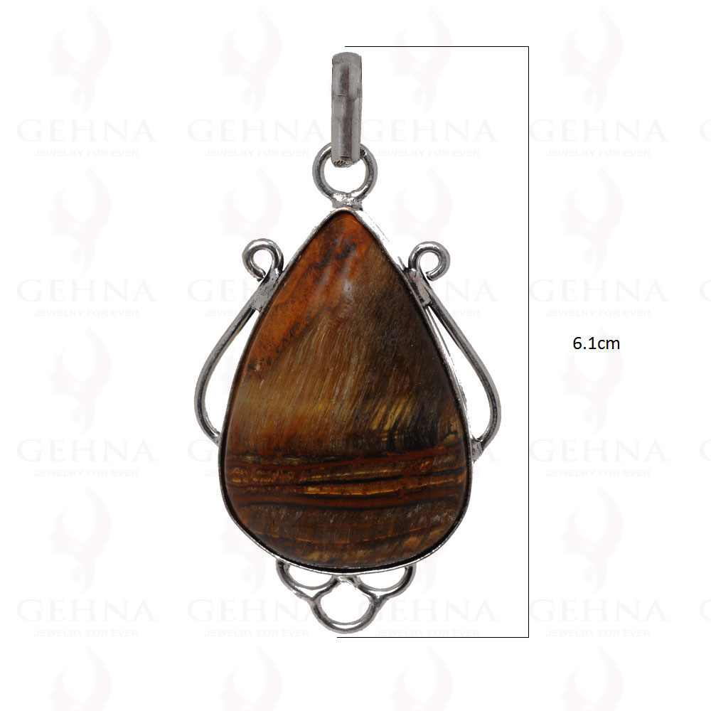 Iron Tiger Eye Gemstone Pendant In .925 Silver Overlay GP2517