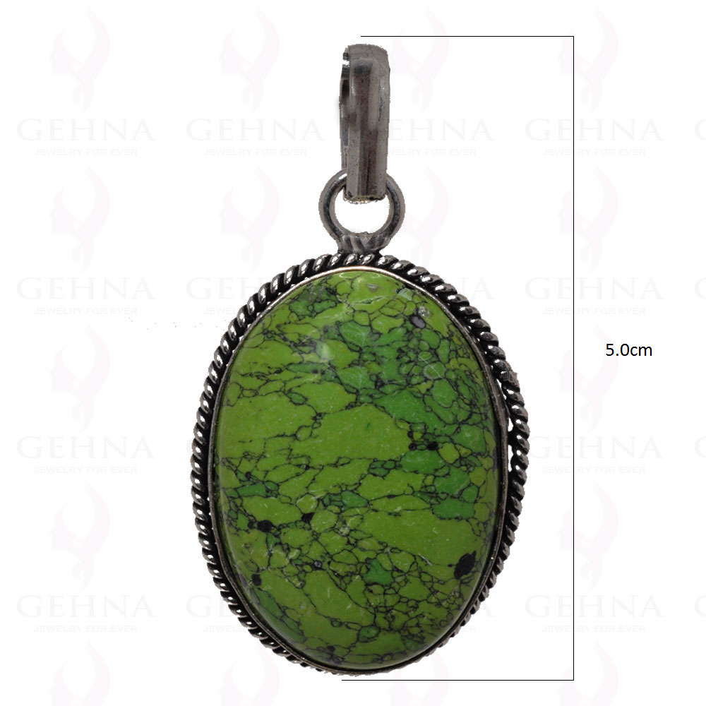Turquoise Gemstone Pendant In.925 Silver Overlay GP2525