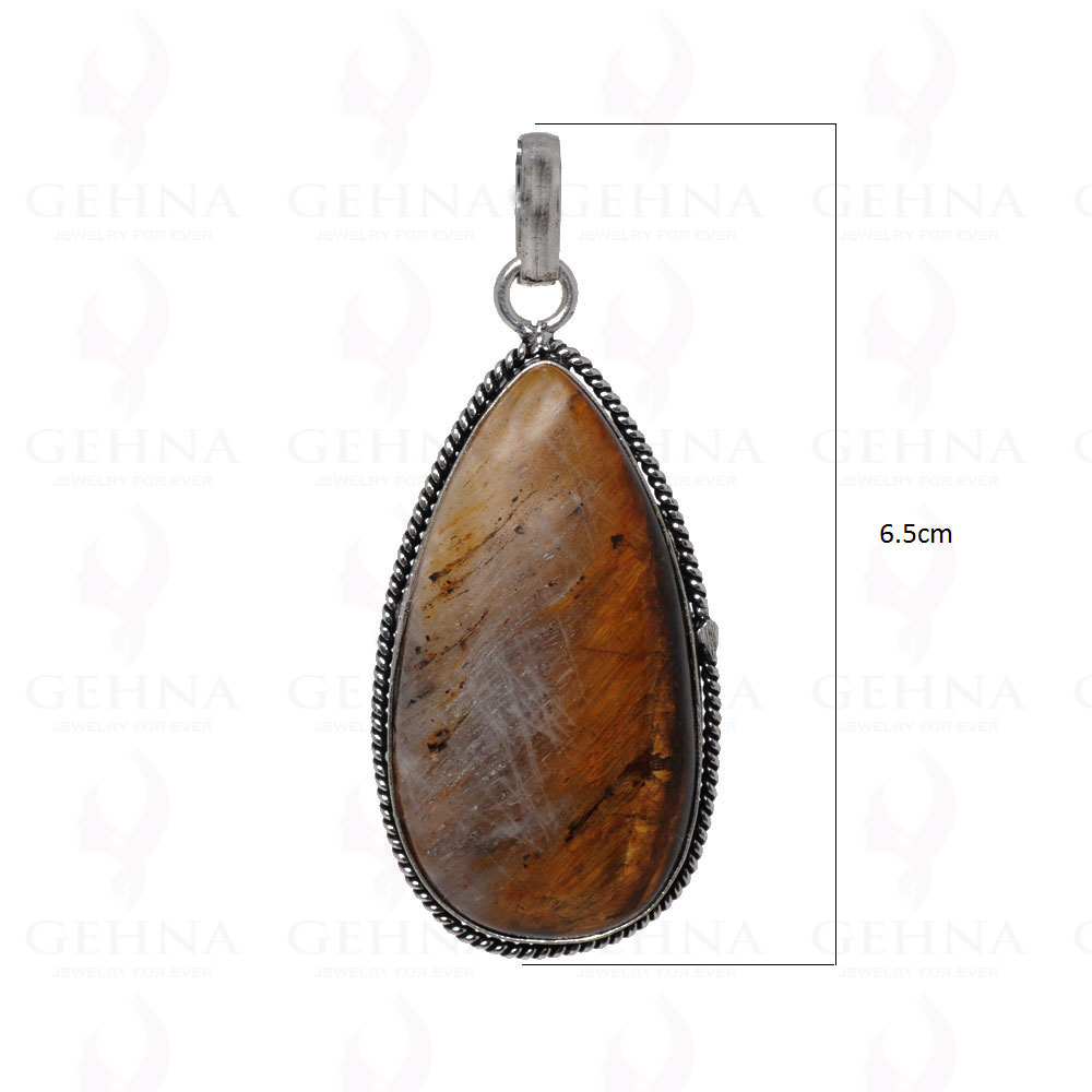 Tiger’S Eye Gemstone Pendant In 925 Sterling Silver Overlay GP2527