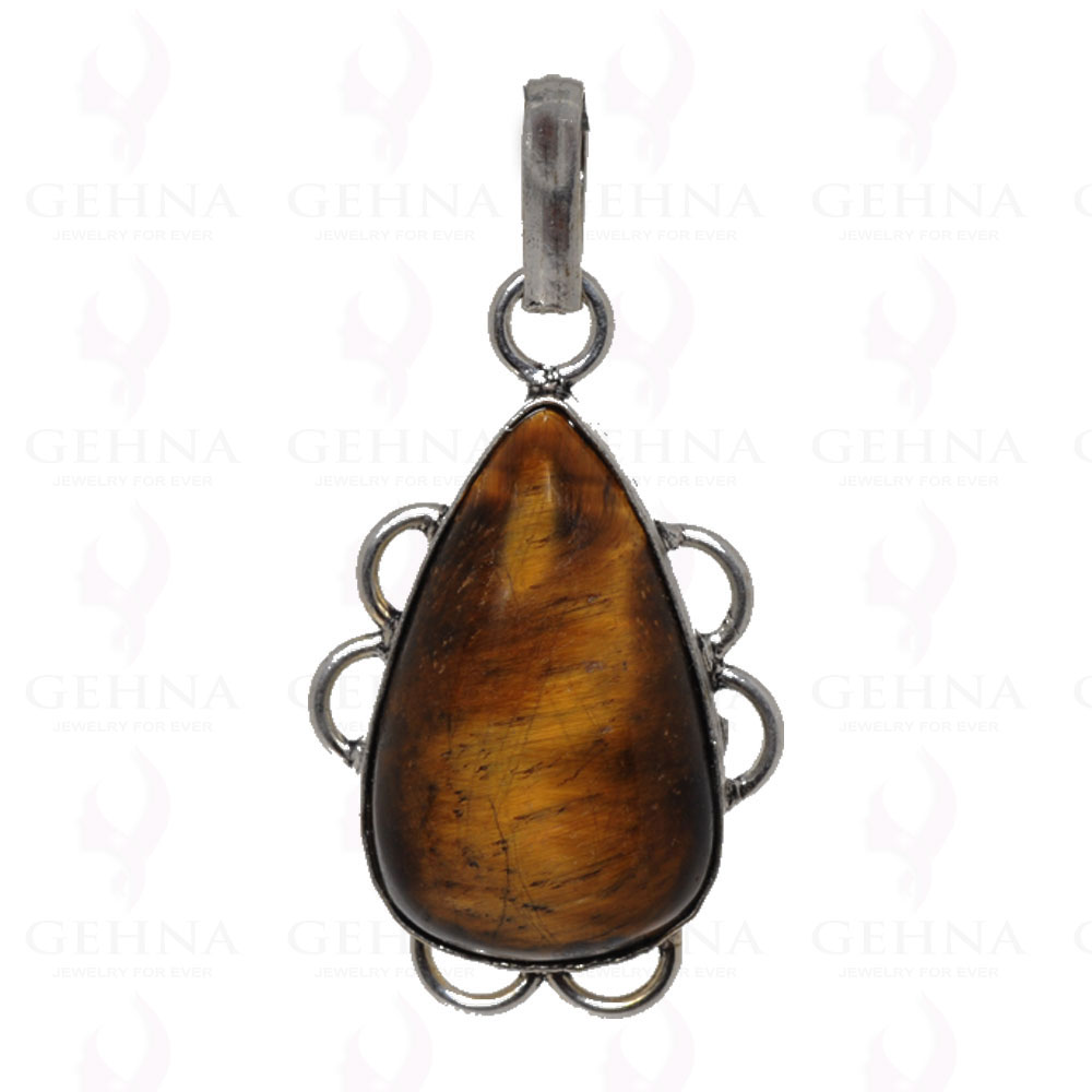 Tiger’S Eye Pendant In 925 Sterling Silver Overlay GP2529