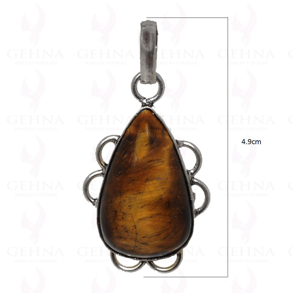 Tiger’S Eye Pendant In 925 Sterling Silver Overlay GP2529