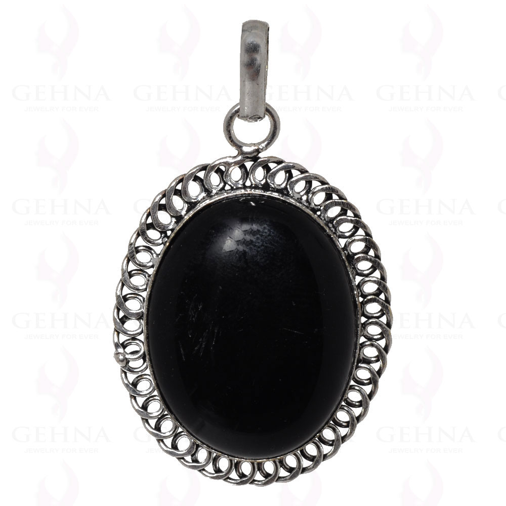 Black Onyx Gemstone Pendant In 925 Sterling Silver Overlay GP2535