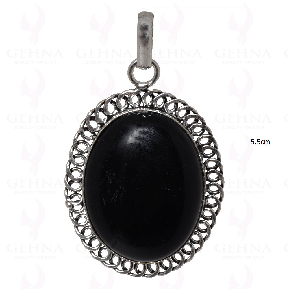 Black Onyx Gemstone Pendant In 925 Sterling Silver Overlay GP2535