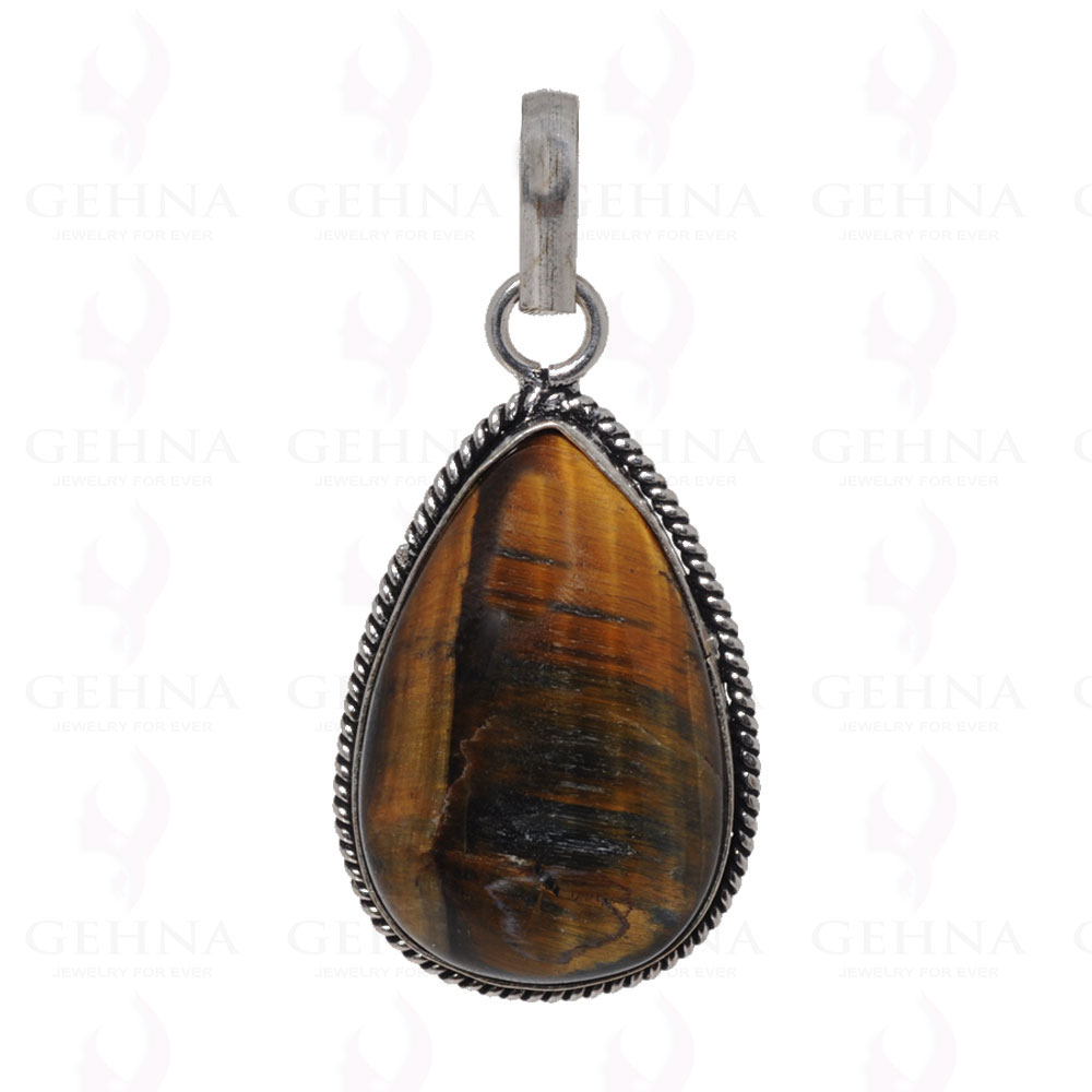 Tiger’S Eye Pendant In 925 Sterling Silver Overlay GP2537