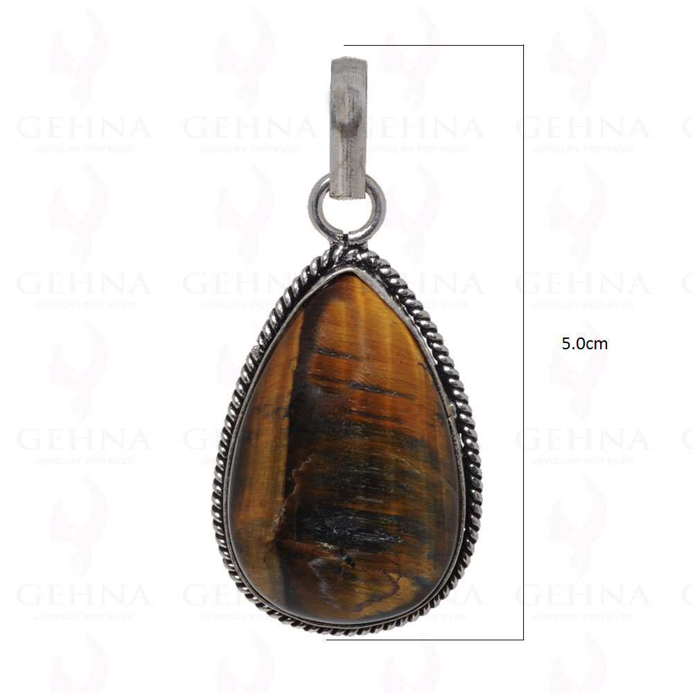 Tiger’S Eye Pendant In 925 Sterling Silver Overlay GP2537