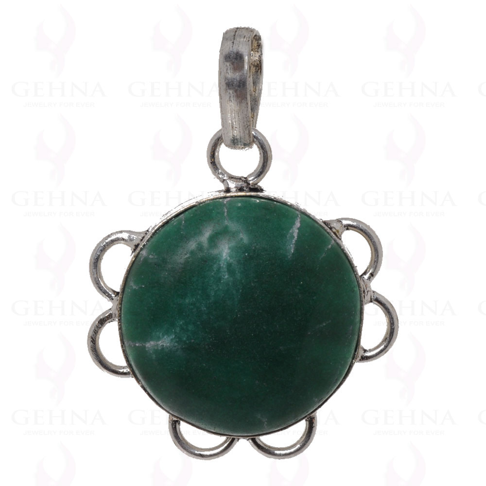 Green Onyx Pendant In 925 Sterling Silver Overlay GP2540