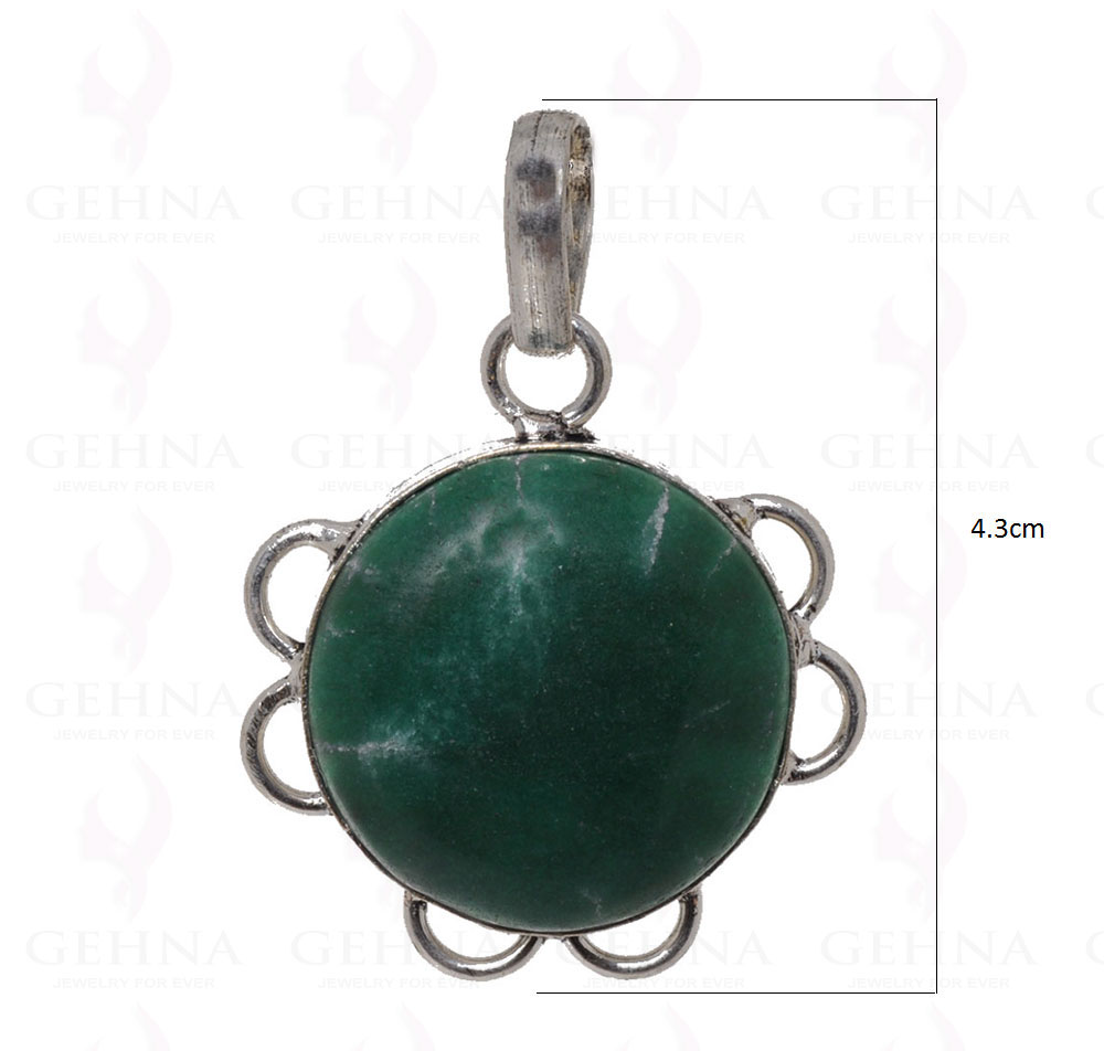 Green Onyx Pendant In 925 Sterling Silver Overlay GP2540