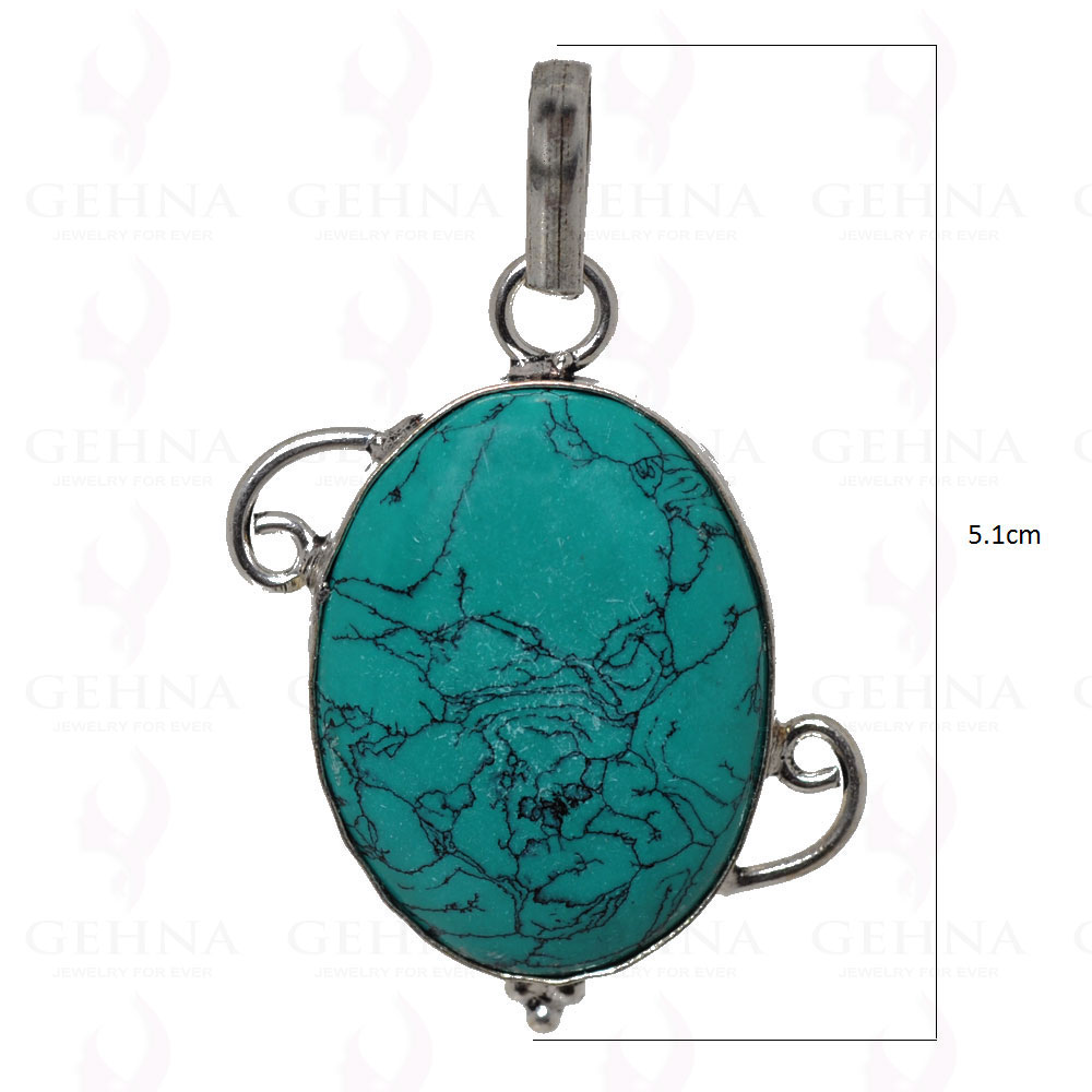 Turquoise Pendant In 925 Sterling Silver Overlay GP2545