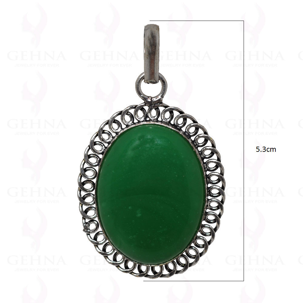 Green Onyx Pendant In 925 Sterling Silver Overlay GP2546