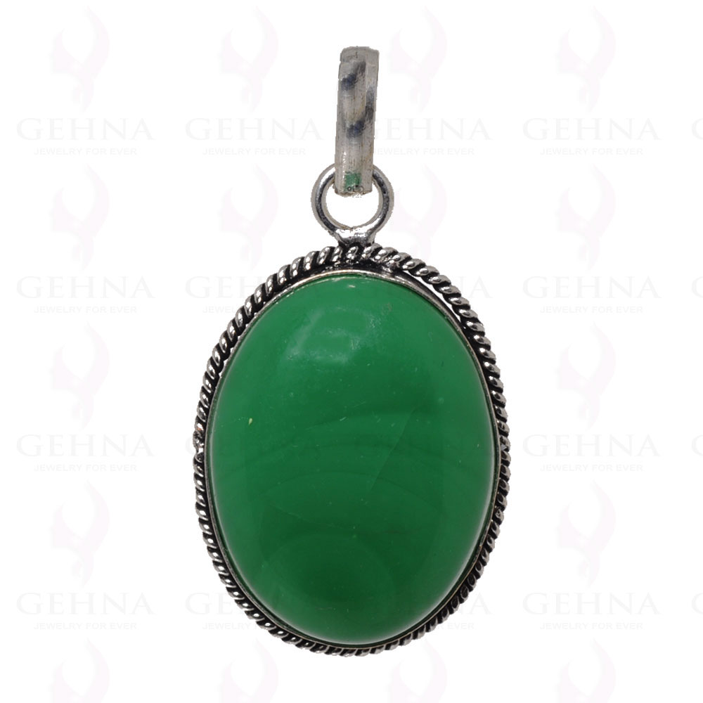 Green Onyx Pendant In 925 Sterling Silver Overlay GP2558