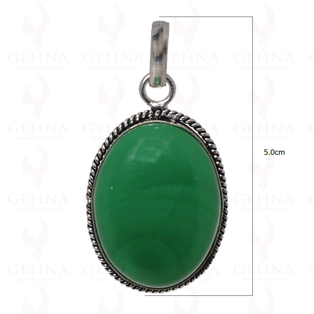Green Onyx Pendant In 925 Sterling Silver Overlay GP2558