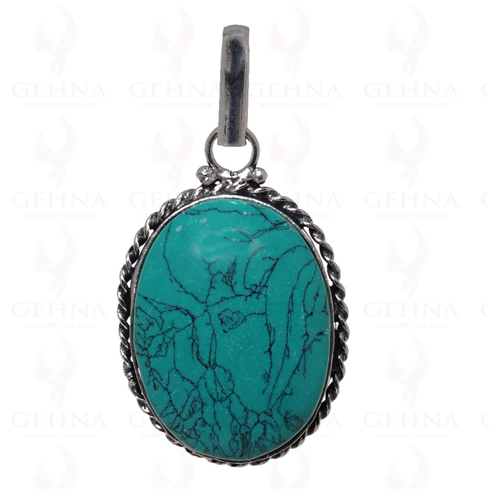 Turquoise Pendant In 925 Sterling Silver Overlay GP2559