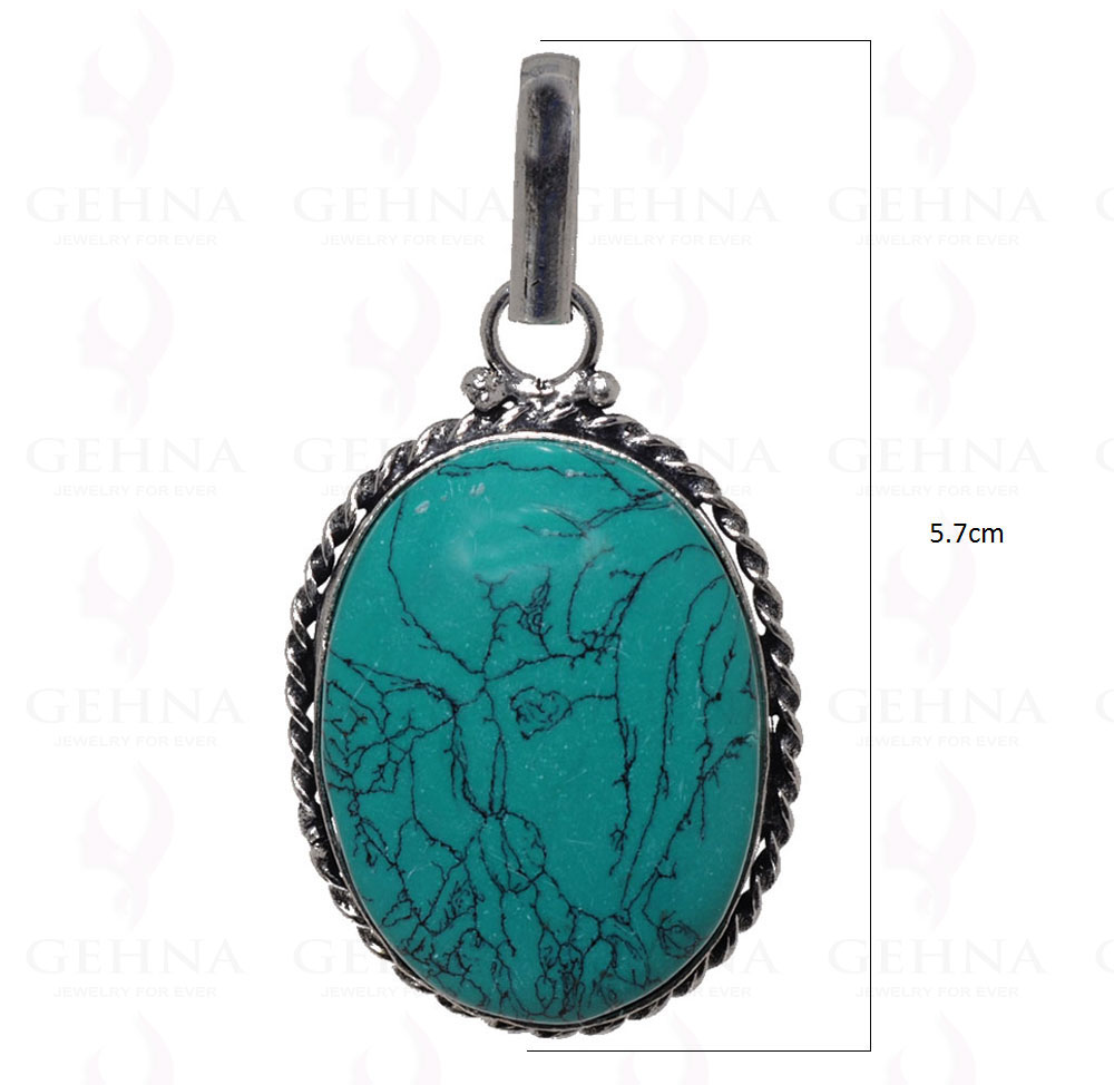 Turquoise Pendant In 925 Sterling Silver Overlay GP2559