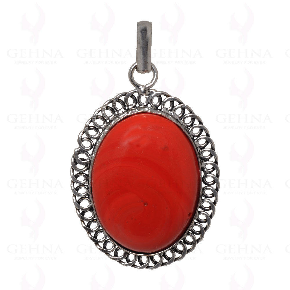 Red Jasper Stone Pendant In 925 Sterling Silver Overlay GP2560