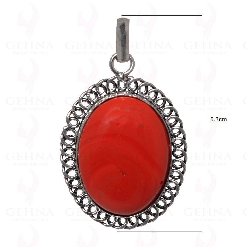 Red Jasper Stone Pendant In 925 Sterling Silver Overlay GP2560