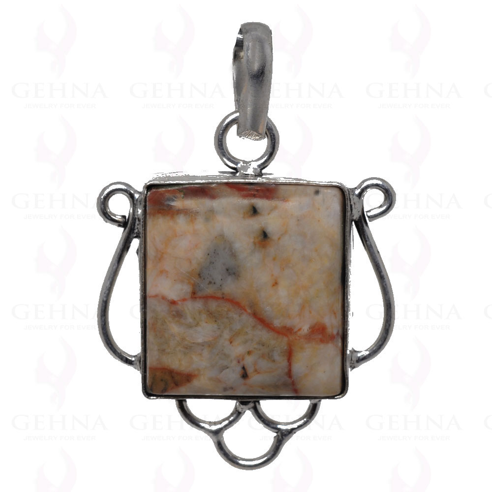 Picture Jasper Pendant In 925 Sterling Silver Overlay GP2561