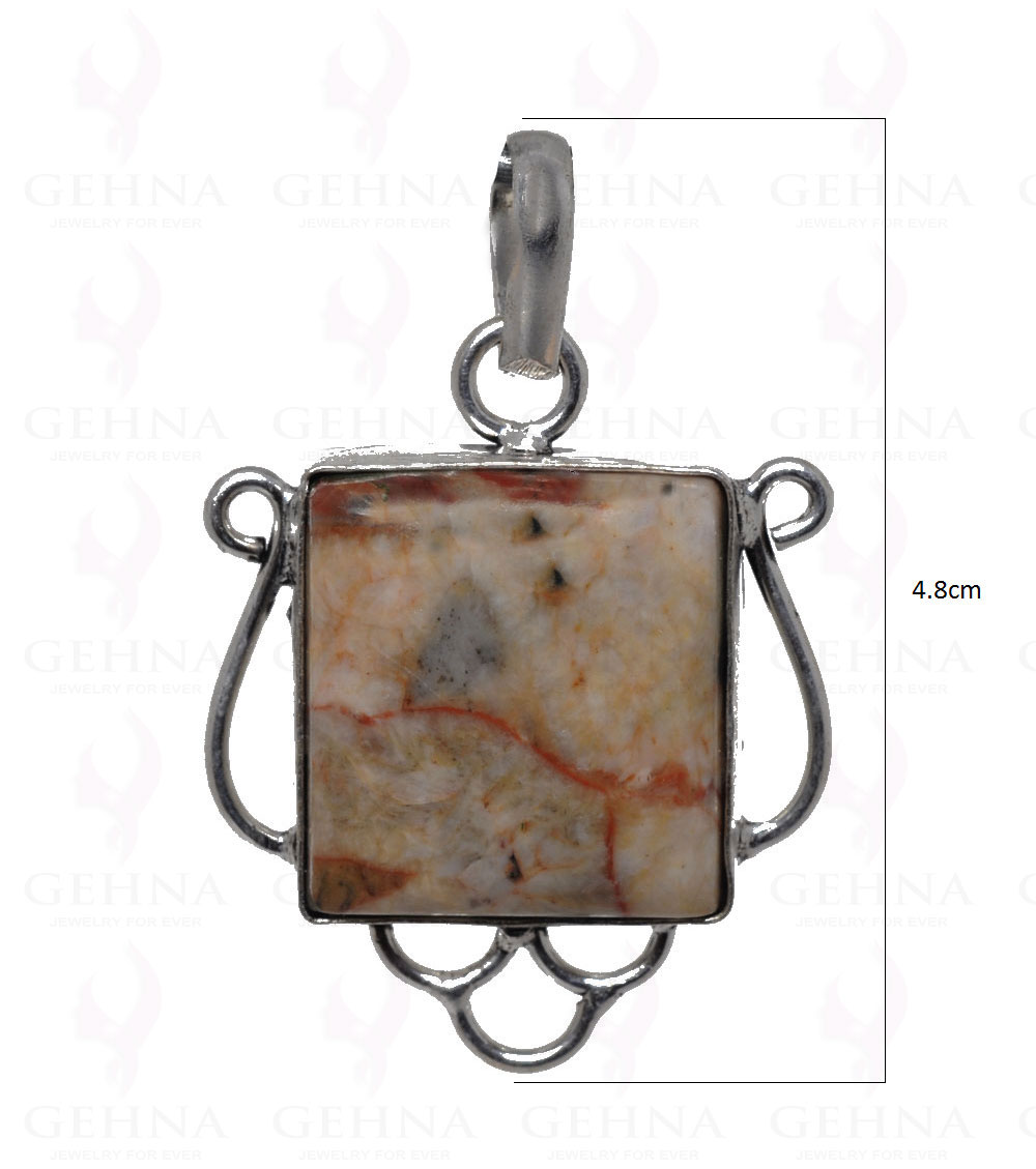 Picture Jasper Pendant In 925 Sterling Silver Overlay GP2561