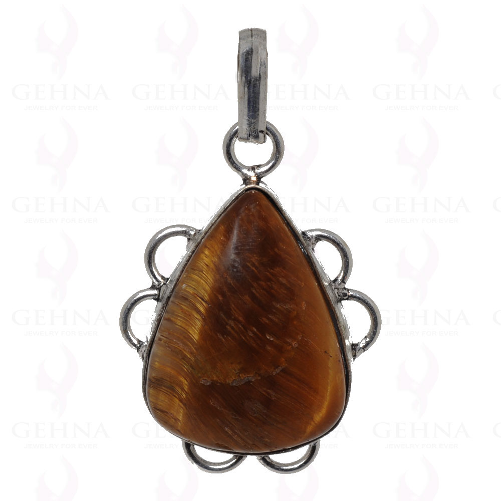 Tiger’S Eye Gemstone Pendant In 925 Sterling Silver Overlay GP2562