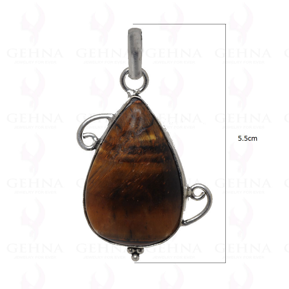 Tiger’S Eye Gemstone Pendant In 925 Sterling Silver Overlay GP2565