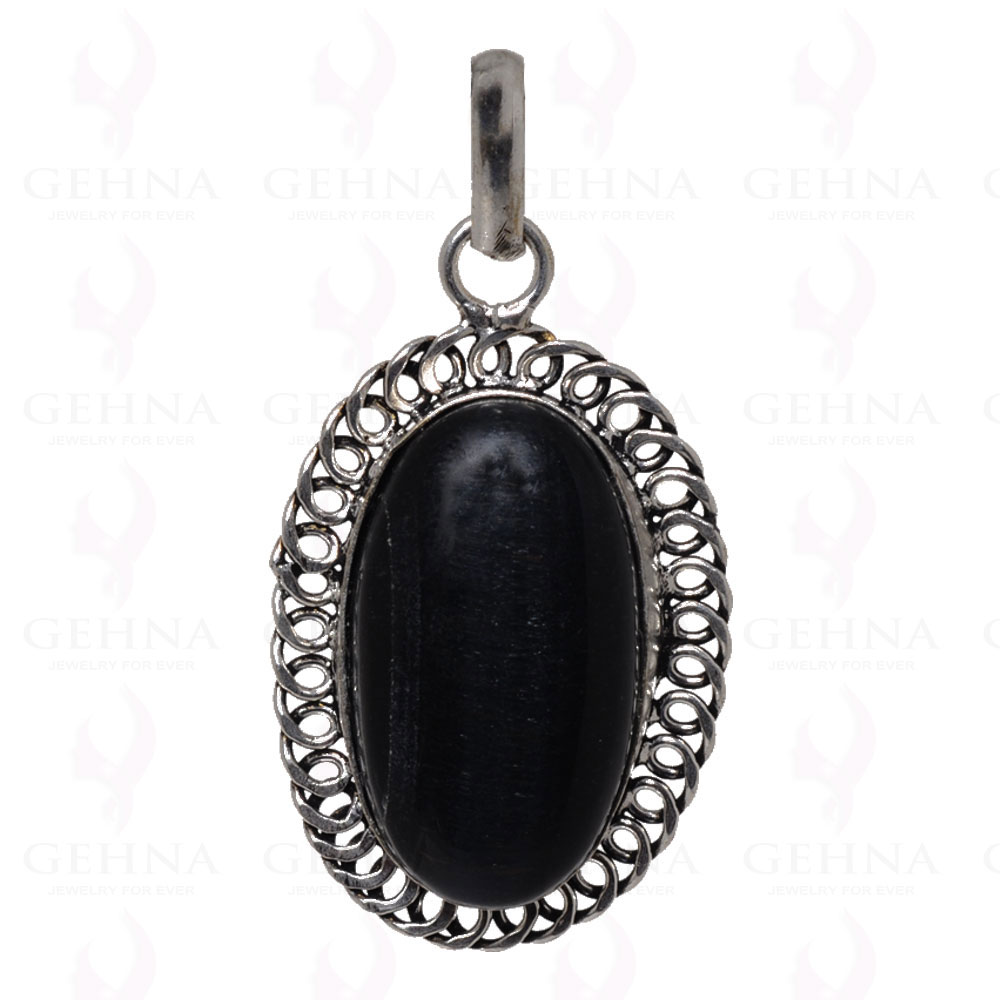 Black Onyx Gemstone Pendant In 925 Sterling Silver Overlay GP2568