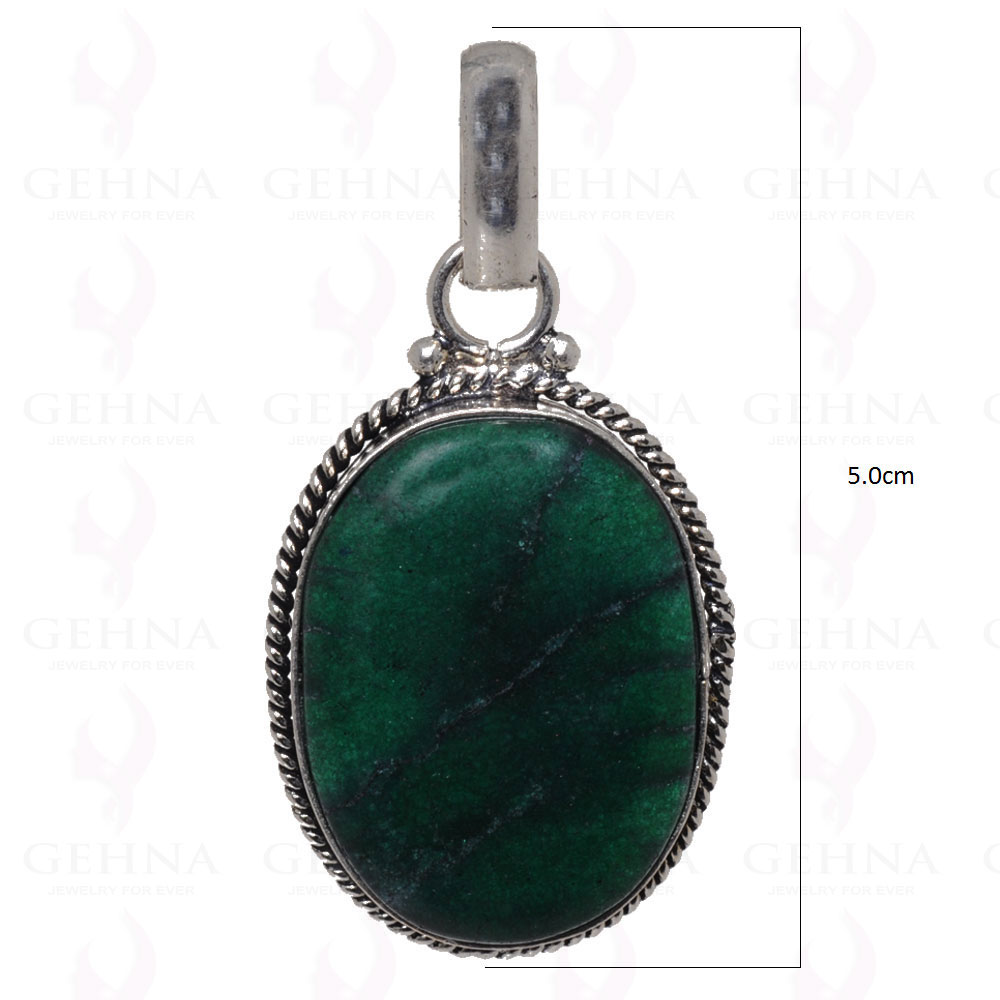 Green Onyx Pendant In 925 Sterling Silver Overlay GP2580