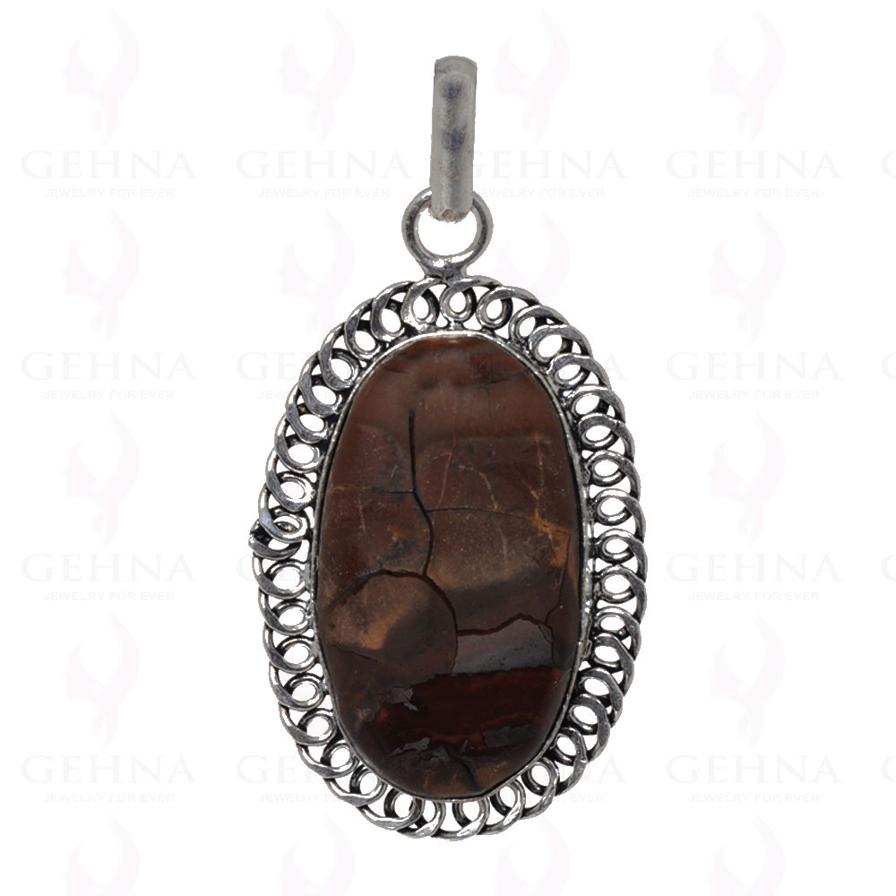 Lawa Gemstone Pendant In 925 Sterling Silver Overlay GP2581